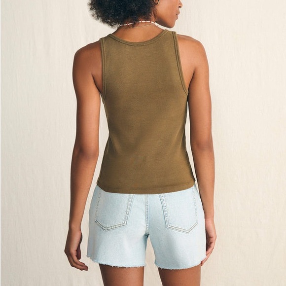NWT Faherty Sunwashed Ribbed Tank - Picture 2 of 3